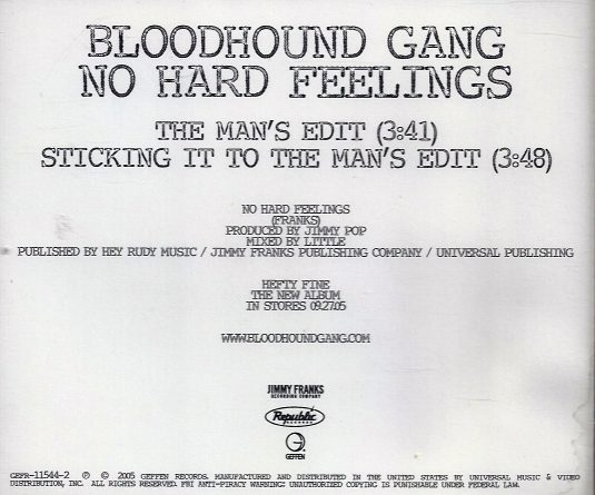Текст песни ♪. Bloodhound Gang - No Hard Feelings. 