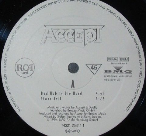 Accept - Bad Habits Die Hard