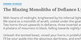 Dimmu Borgir - The blazing monoliths of defiance
