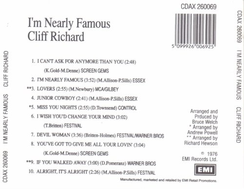Cliff Richard - I Can't Ask For Anymore Than You